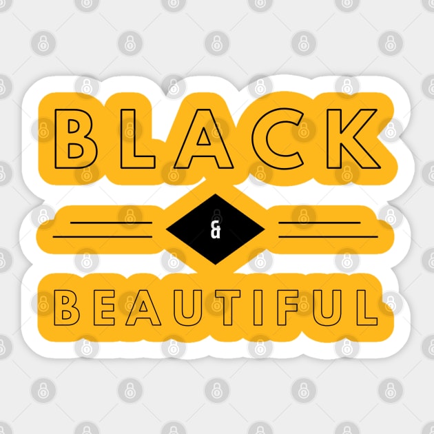 Black & Beautiful | African American | Black Lives Sticker by UrbanLifeApparel